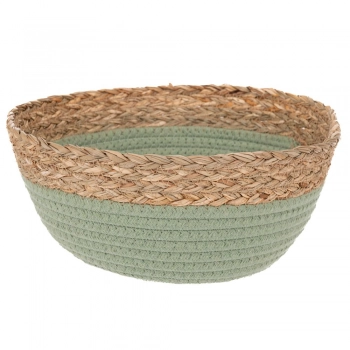 Καλάθι από Σχοινί Και Ψάθα Πράσινο-Μπεζ iliadis 24x12εκ. 93043