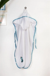 Κάπα Με Κέντημα Bebe 75x85εκ. Dinosaur 180 White-Sky Blue Dimcol