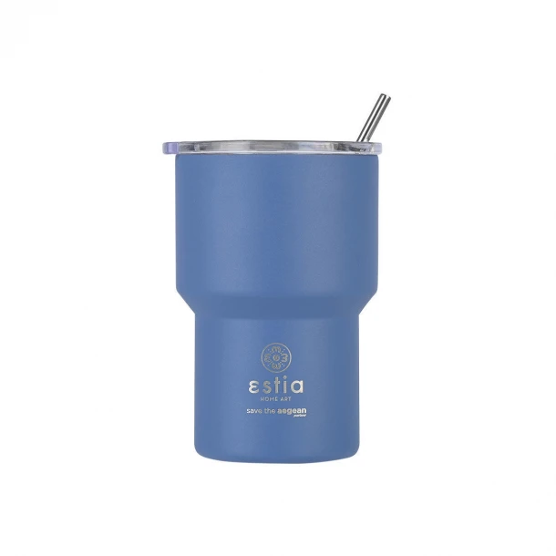 Θερμός-Ποτήρι Ανοξείδωτο Mug Lite Save The Aegean Denim Blua Estia 400ml-9,2x6,5x13,3εκ. 01-18450
