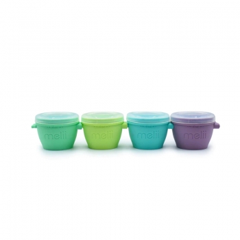 Σετ 4τμχ Δοχεία Σιλικόνης Με Καπάκι Snap and Go Pods 118ml Melii MEL10450