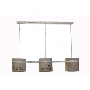 Φωτιστικό Οροφής 3Φωτο Ξύλινο-Μεταλλικό Φυσικό Μπεζ-Ασημί Art Et Lumiere - Διαστάσεις: 106x22x79,5εκ. 04499