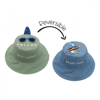 Καπέλο Διπλής Όψης UPF50 4-6Ετών Dino-Surf FlapJackKids FJKSH828L