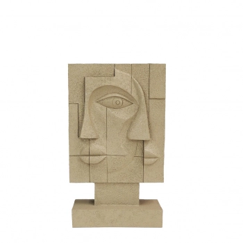 Διακοσμητική Επιτραπέζια Γεωμετρική Φιγούρα Polyresin Cubism Μπεζ ESPIEL 16,3x7,3x27,2εκ. CIN103