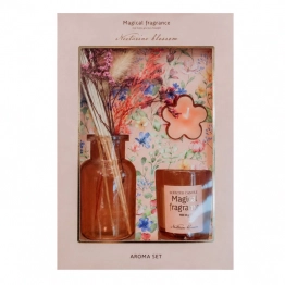 Σετ Αρωματικό Χώρου Με Sticks & 2 Κεριά Nectarine Blossom MRShome 0012002