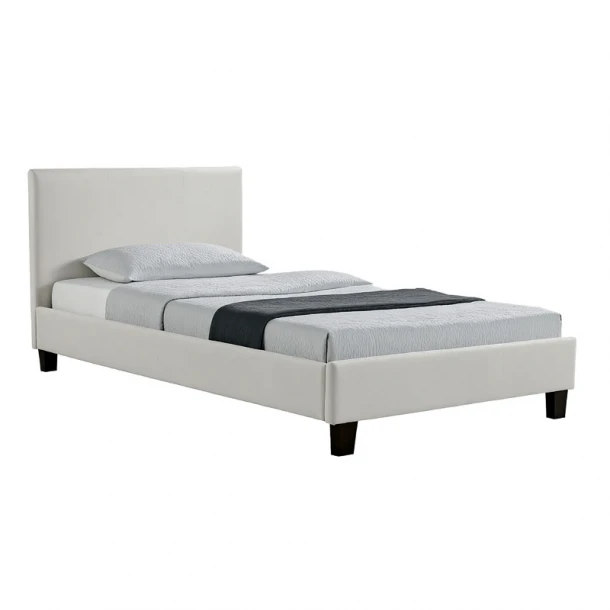 Κρεβάτι Nevil pakoworld 100x200 PU χρώμα λευκό ματ