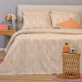 Σετ Σεντόνια Polycotton Διπλά Με Λάστιχο 150x200+32εκ. Kai Beige Casual Line Melinen 20005949