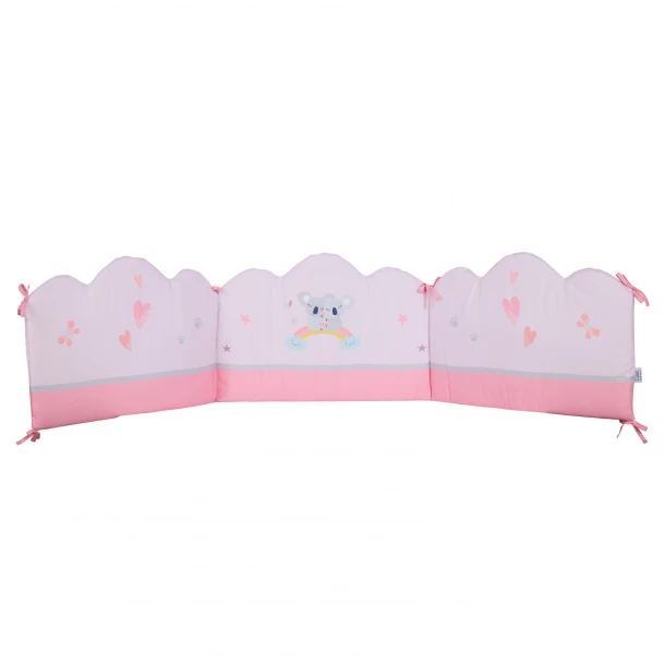 Πάντα Κούνιας Microfiber 45x195εκ. Digital Print Fun 4934 Γκρι-Ροζ Das Baby