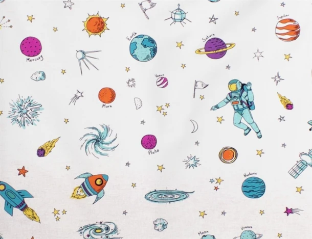 Πάνα Χασέ Βαμβακερή 80x80εκ. Space 188 White DimCol