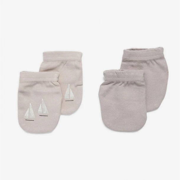 Σετ 2 Ζεύγη Γαντάκια Βαμβακερά Νεογέννητου Boats Minene 22130005890OS