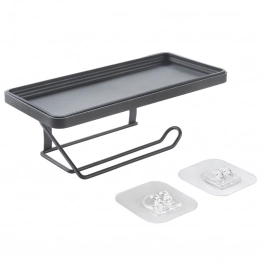 Θήκη Χαρτιού Τουαλέτας Μεταλλική Μαύρη Αυτοκόλλητη Με Βάση Origin Lava Touch 22x8x11εκ. Metaltex 16-401136