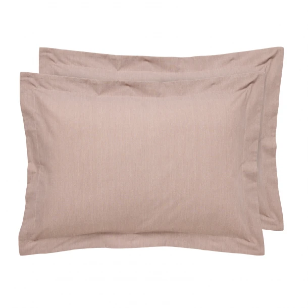 Ζεύγος Μαξιλαροθήκες Polycotton 50x70+5εκ. Oxford Casual 5448 Mocha Das Home