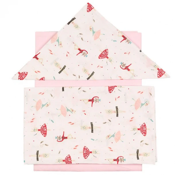 Σετ Σεντόνια 3τμχ Βαμβακερά Κούνιας 100x160εκ. Bolchoi Pink 27931