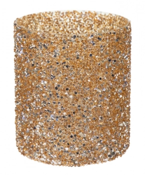 Κηροπήγιο Γυάλινο 13,5x15εκ. Strass Gold Art Et Lumiere 30547