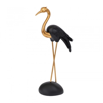 Διακοσμητικός Επιτραπέζιος Ερωδιός Polyresin Χρυσός-Μαύρος 18x9,5x38εκ. iliadis 91751