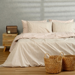 Σετ Σεντόνια Polycotton King Με Λάστιχο 180x200+32εκ. Nika Ecru-Beige Casual Line Melinen 20004756