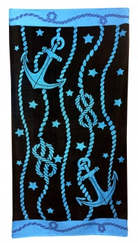 Πετσέτα Θαλάσσης Βαμβακερή Βελουτέ Ζακάρ 85x160εκ. Design 13 Komvos Home 7088885-34