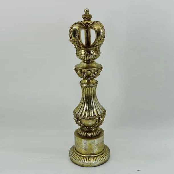 Διακοσμητικό Πιόνι Polyresin Στέμμα Χρυσό 9,5x9,5x33εκ. ESTHETI 752-28596