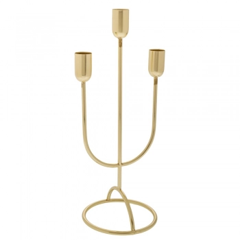 Κηροπήγιο 3 Θέσεων Μεταλλικό Χρυσό 11x22εκ. iliadis 89420