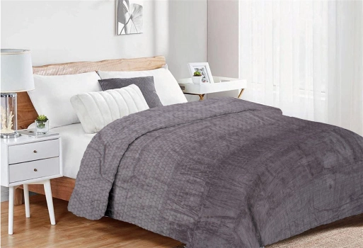 Κουβέρτα Coral Fleece Υπέρδιπλη 220x240εκ. Brick 06 Grey DimCol 33482524004