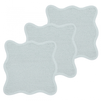 Σετ 3τμχ Λαβέτα Βαμβακερή 30x30εκ. Wavy Grey Blue Meyco MEY-167.227.71.02.M3