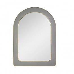 Καθρέπτης Τοίχου Βελούδινος Γκρι-Χρυσός 70x50εκ. ESPIEL ECO605