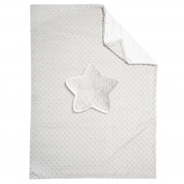 Κουβέρτα Fleece Αγκαλιάς-Λίκνου 75x100εκ. Essential Baby 8846 Γκρι-Λευκή Greenwich Polo Club