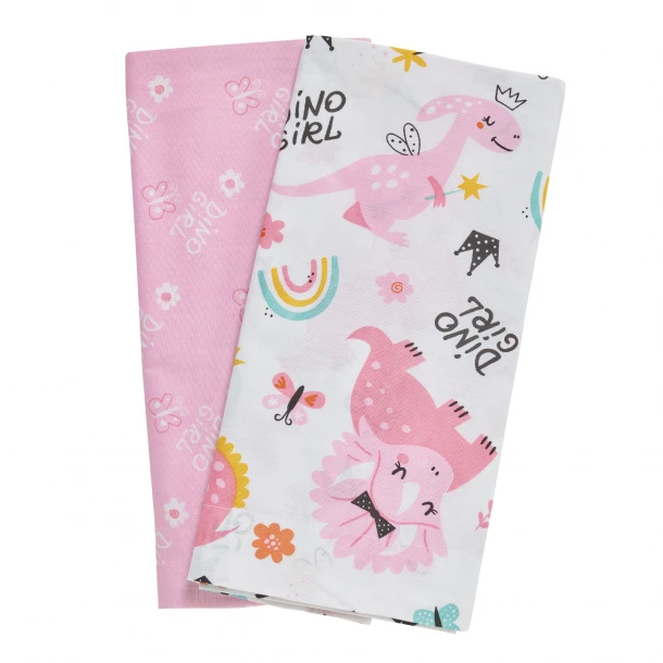 Σετ Σεντόνια Βαμβακερά Λίκνου 70x120εκ. Fun 4936 Λευκό-Ροζ Das Baby