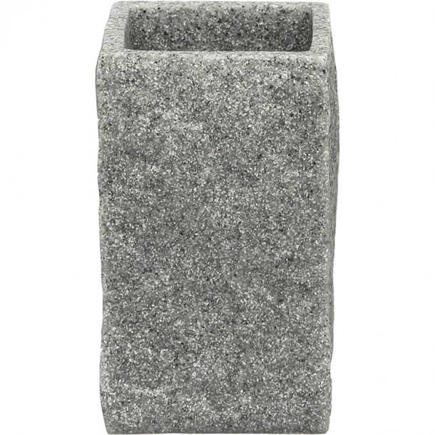 Ποτηροθήκη Polyresin Γκρι 6,5x6,5x10,5εκ. MRShome DS-8891L02