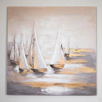 Πίνακας Καμβάς Καράβια 100x3x100εκ. ESTHETI 755-12060