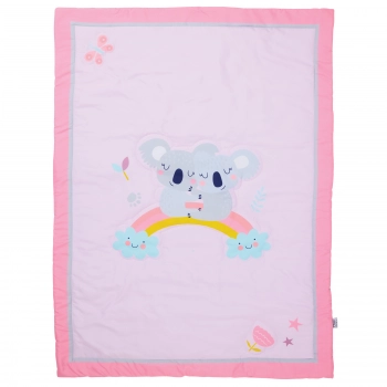Κουβερλί Microfiber Κούνιας 110x150εκ. Fun 4934 Γκρι-Ροζ Das Baby