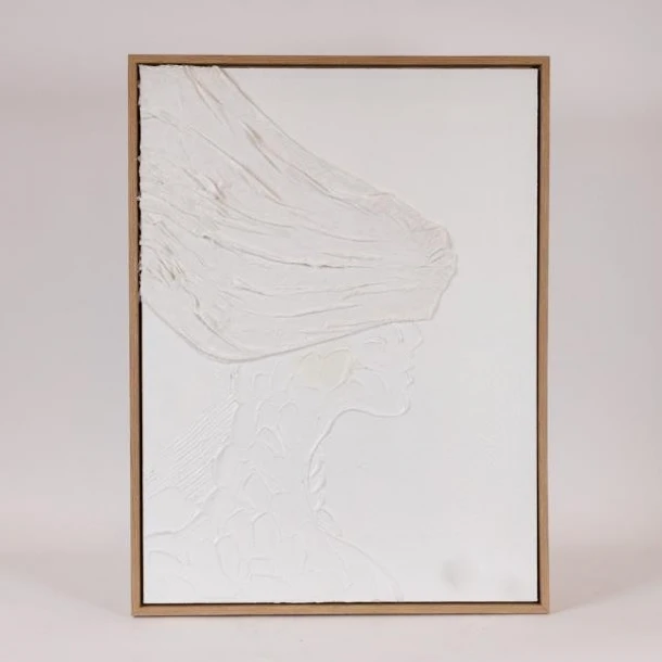 Πίνακας Καμβάς-Ξύλινος Χειροποίητος Φιγούρα Λευκός 60x3,8x80εκ. ESTHETI 812-10014