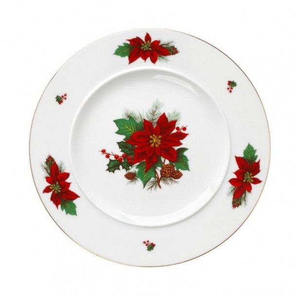 Χριστουγεννιάτικο Πιάτο Φαγητού Ρηχό Πορσελάνης 27εκ. Poisentia CRYSPO TRIO 06.241.01