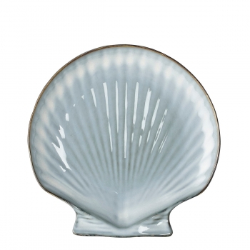 Πιάτο Κοχύλι Κεραμικό Ανοιχτό Γκρι 23,5x3εκ. Shell MSA 20-28-402