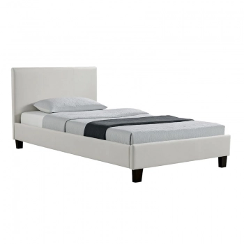 Κρεβάτι Nevil pakoworld 100x200 PU χρώμα λευκό ματ