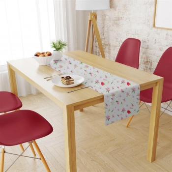 Runner Αλέκιαστο Polycotton 40x180εκ. Daisies 463 White-Pink DimCol