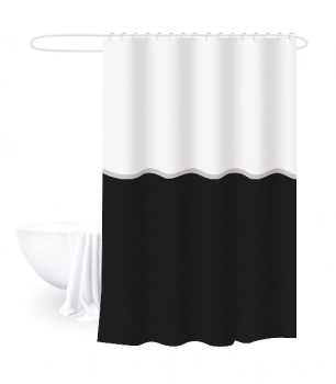 Κουρτίνα Μπάνιου Δίχρωμη 180x180εκ. Polyester Bliss White-Black 2435684
