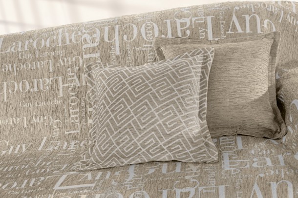 Διακοσμητική Μαξιλαροθήκη 50x50εκ. Polycotton-Acrylic Stamp Taupe Guy Laroche