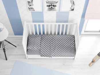 Πάπλωμα Παιδικό Βαμβακερό Κούνιας 120x160εκ. Windows 135 Grey DimCol