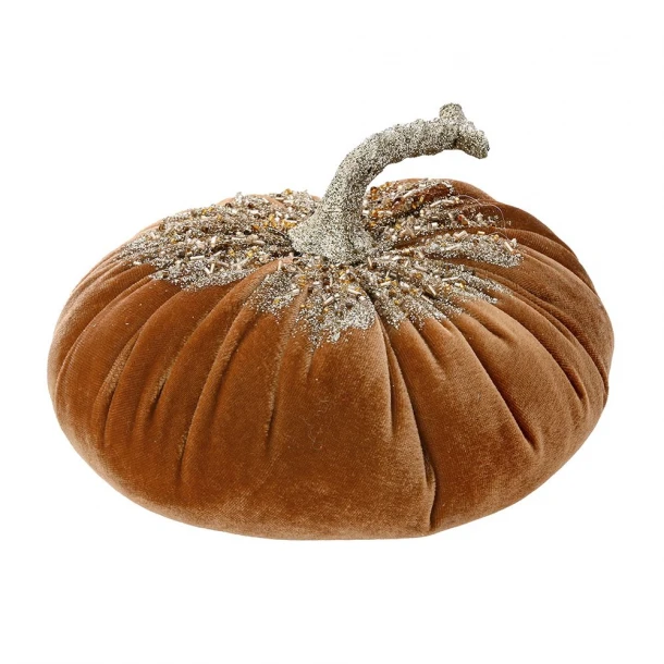 Διακοσμητική Επιτραπέζια Κολοκύθα Βελούδινη Καφέ iliadis 19x14,5εκ. 78186