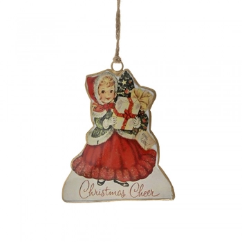 Χριστουγεννιάτικο Κορίτσι Κρεμαστό Μεταλλικό 9x11εκ. iliadis 79120