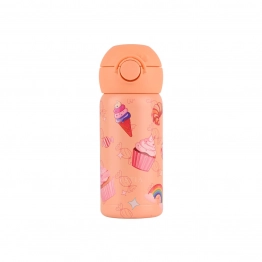 Θερμός Παιδικό Ανοξείδωτο Με Καλαμάκι Candy Sky 350ml-7x7x18εκ. Save The Aegean Estia 01-43643