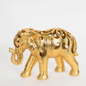 Διακοσμητικός Επιτραπέζιος Ελέφαντας Polyresin Χρυσός 29x10,5x19,5εκ. ESTHETI 752-11580