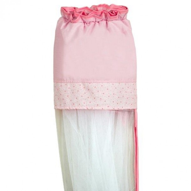 Κουνουπιέρα Κρεβατιού Nylon-Βαμβακερή 180x540εκ. Baby Pink
