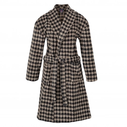 Μπουρνούζι Ενηλίκων Βαμβακερό Ζακάρ Large Essential 3096 Μπεζ-Μαύρο Greenwich Polo Club