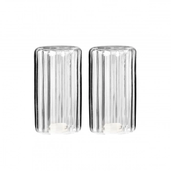 Σετ 2τμχ Αλατοπίπερο Γυάλινο 4,5x4,5x8,5εκ. Allure Estia 01-26363