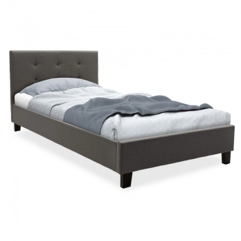 Κρεβάτι Mago pakoworld  ύφασμα ανθρακί 100x200εκ