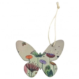 Πασχαλινό Στολίδι Κρεμαστό Ξύλινο Πεταλούδα Λουλούδια 8x6εκ. Bunny's 73-1699