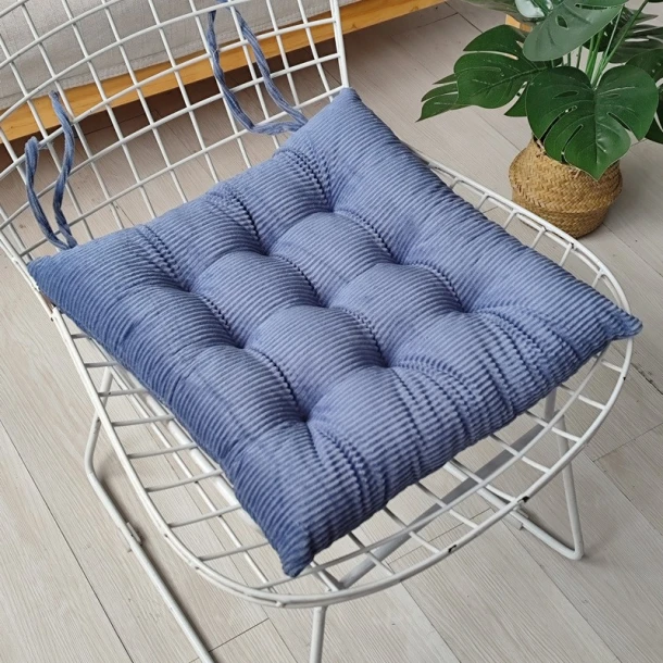 Μαξιλάρι Καρέκλας Polyester 40x40εκ. Cord Blue Melinen 20006650