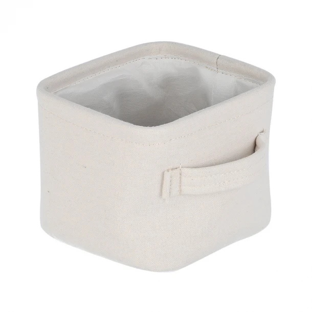 Κουτί Οργάνωσης Μπάνιου Υφασμάτινο Ivory Estia 13,5x12,5x10,5εκ. 02-18870
