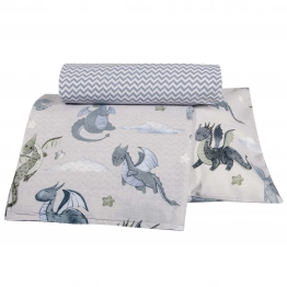 Σετ Σεντόνια Βαμβακερά Κούνιας 130x170εκ. Essential 8863 Beige-Blue Greenwich Polo Club